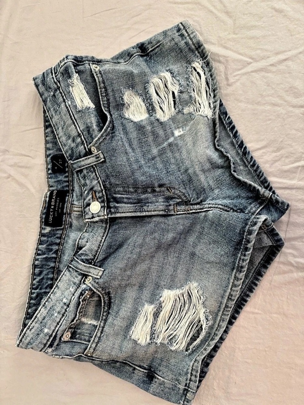 Lucky Brand Distressed Denim Jean Shorts in Blue Size 4